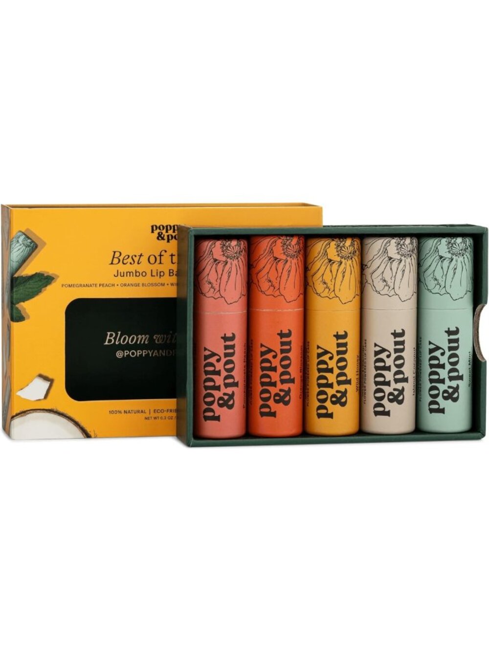 Jumbo 5-Pack Lip Balm Gift Set | All-Natural Moisturizers | Hydrating